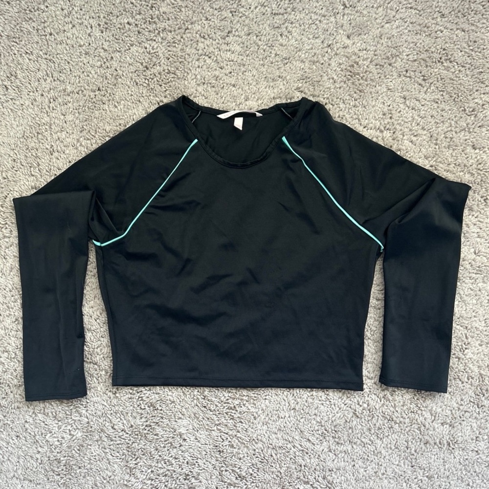 Victoria's Secret Black Athletic Crop Top Tee